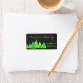 水色クリスマスツリーズのアドレス ラベル (インサイチュ)