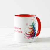 水色クリスマスツリー祝クリスマスレッド マグカップ (正面右)