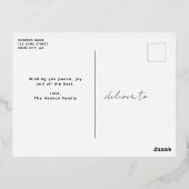 水色クリスマスツリー芸術的フォト金ゴールド 箔シーズンポストカード (裏面)