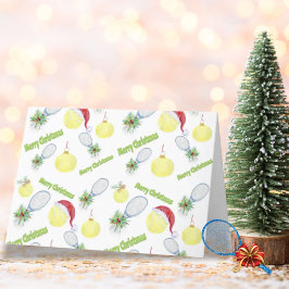 水色クリスマステニスラケット及びボール シーズンカード