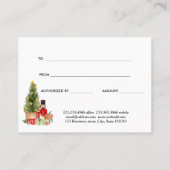 水色クリスマスナツクラッカーギフト証明書 割引カード (裏面)