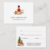 水色クリスマスナツクラッカーギフト証明書 割引カード (正面/裏面)