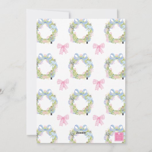 水色クリスマスナツクラッカーリース シーズンカード (裏面)