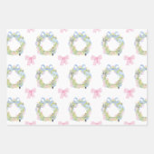 水色クリスマスナツクラッカーリース ラッピングペーパーシート (正面3)