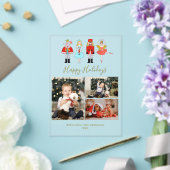 水色クリスマスナツクラッカー3フォトコラージュ アクリル招待状 (インサイチュ (ウェディング))