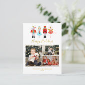 水色クリスマスナツクラッカー3フォトコラージョ シーズンポストカード (スタンド正面)