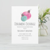 水色クリスマスパーティーオーナメント交換 招待状 (スタンド正面)