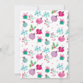 水色クリスマスパーティーオーナメント交換 招待状 (裏面)