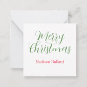 水色クリスマスファッションショッピングガールギフト ノートカード (裏面)