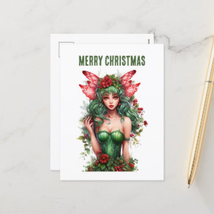 水色クリスマスフェアリーファンタジー シーズンポストカード