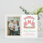 水色クリスマスブーツモノグラムクレストフォト シーズンカード (スタンド正面)