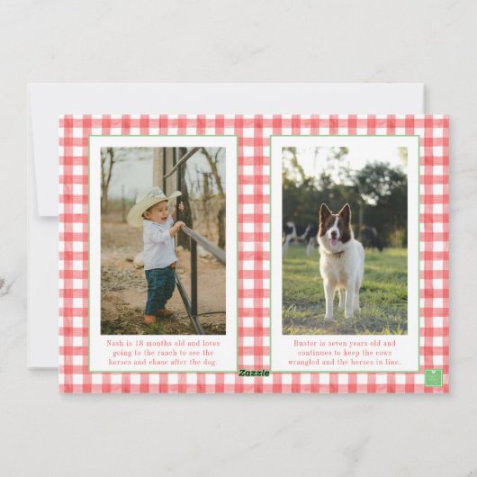 水色クリスマスブーツモノグラムクレストフォト シーズンカード (裏面)