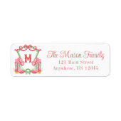 水色クリスマスブーツモノグラムクレスト ラベル (正面)