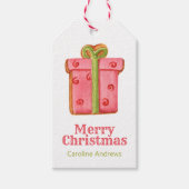 水色クリスマスプレゼントアイスコーキー ギフトタグ (正面)