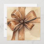 水色クリスマスプレゼント証明書カード 案内状 (正面/裏面)