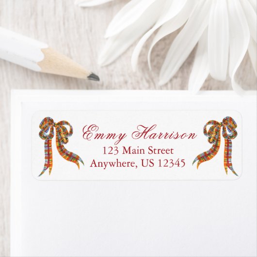 水色クリスマスプレッドボウズ住所 ラベル (インサイチュ)