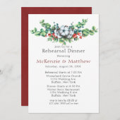 水色クリスマスベリーコットンリハーサルディナー 招待状 (正面/裏面)