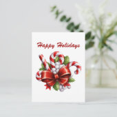 水色クリスマスペパーミントキャンディ追加文字 シーズンポストカード (スタンド正面)