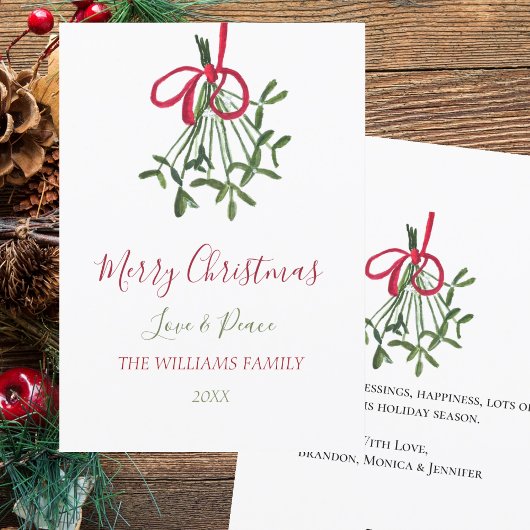 水色クリスマスミスタントーエレガント植物学 シーズンカード