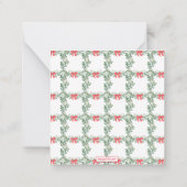 水色クリスマスモノグラムクレストギフトエンクロージャー ノートカード (裏面)