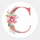 水色クリスマスレターC ラウンドシール (正面)