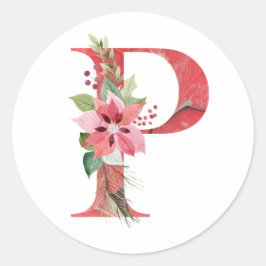 水色クリスマスレターP ラウンドシール