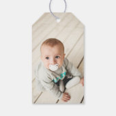 水色クリスマス恵み出生ギフトラベル ギフトタグ (裏面)