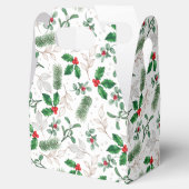 水色クリスマス葉のとベリー白 フェイバーボックス (オープン)