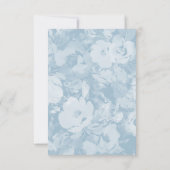 水色クレストボタニカルフローラウェディングRSVP 出欠カード (裏面)