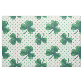 水色クローバーと水玉模様模様織物 ファブリック (ファットクウォーター)