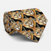 水色クーガー、プーマ、マウンテンライオンのパターン ネクタイ (ロール)