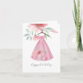 水色グリーティングカードハッピーバースデー サンキューカード (正面)