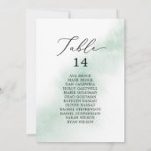 水色グリーンテーブル番号座席表カード (裏面)