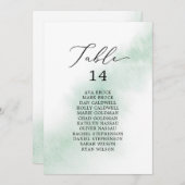 水色グリーンテーブル番号座席表カード (正面/裏面)