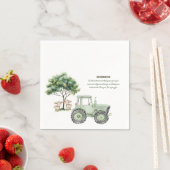 水色グリーントラクターファームベビシャワーナプキンス スタンダードカクテルナプキン (インサイチュ)