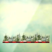 水色グリーンパインツリー&レッドバッファロープレイド ウィンドウサイン (シート3)