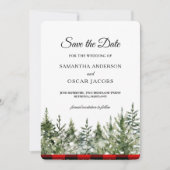 水色グリーンパインツリー&レッドバッファロープレイド セーブザデート (正面)