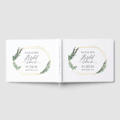 水色グリーンフローラエレガントブライダルシャワー ゲストブック (全面)