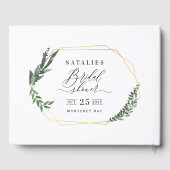 水色グリーンフローラエレガントブライダルシャワー ゲストブック (裏面)