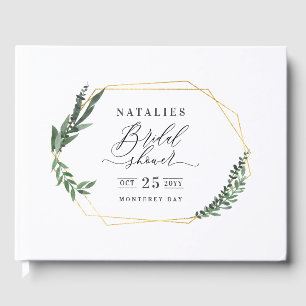 水色グリーンフローラエレガントブライダルシャワー ゲストブック