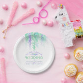 水色グリーンブルーのカスタムウェディングプレート ペーパープレート (パーティー)