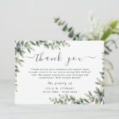 水色グリーンユーカリ葬儀サンキューノート カード (スタンド正面)