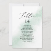 水色グリーン印刷可能座席表カード 招待状 (正面)