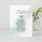 水色グリーン印刷可能座席表カード 招待状 (スタンド正面)