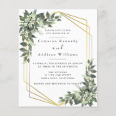 水色グリーン金ゴールドユーカリ幾何学模様 チラシ (正面)