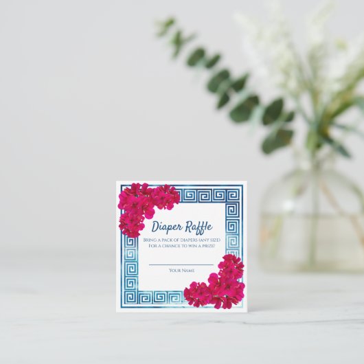 水色グレガンスピンク赤ちゃんシャワーゲーム エンクロージャーカード (スタンド正面)