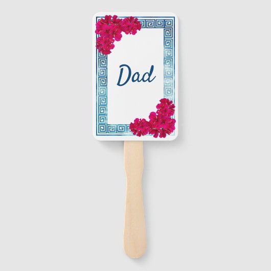 水色グレガンスピンク赤ちゃんシャワーゲーム ハンドファン (裏面)