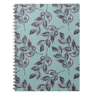水色グレーの黒い小枝がターコイズ ノートブック