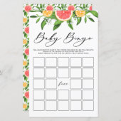 水色グレープフルーツベビービンゴベビーシャワーゲーム (正面/裏面)