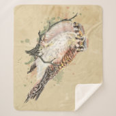 水色ケストレル《鳥》ハヤブサスパローホークバードアートFl シェルパブランケット (正面)